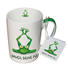 KAFFEEBECHER 250 ml - Weiß/Grün, KONVENTIONELL, Keramik (7,5/10cm) KAFFEEBECHER 250 ml - Weiß/Grün, KONVENTIONELL, Keramik (7,5/10cm)