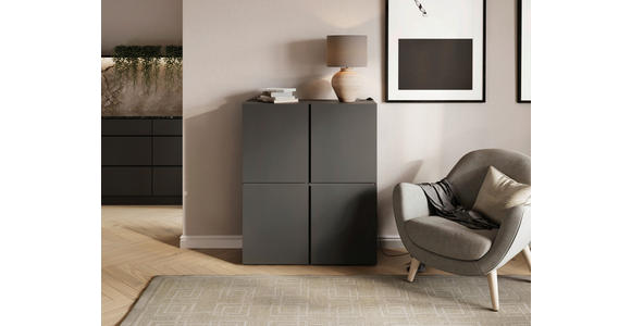 HIGHBOARD  99,4/119,4/39,8 cm  - Anthrazit/Schwarz, Design, Holzwerkstoff/Kunststoff (99,4/119,4/39,8cm) - Xora