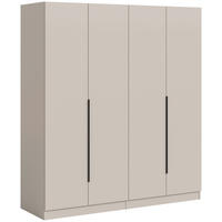 DREHTÜRENSCHRANK 160/181/52 cm,  in Kaschmir, 4-türig  - Kaschmir/Schwarz, MODERN, Holzwerkstoff/Kunststoff (160/181/52cm) - Livetastic