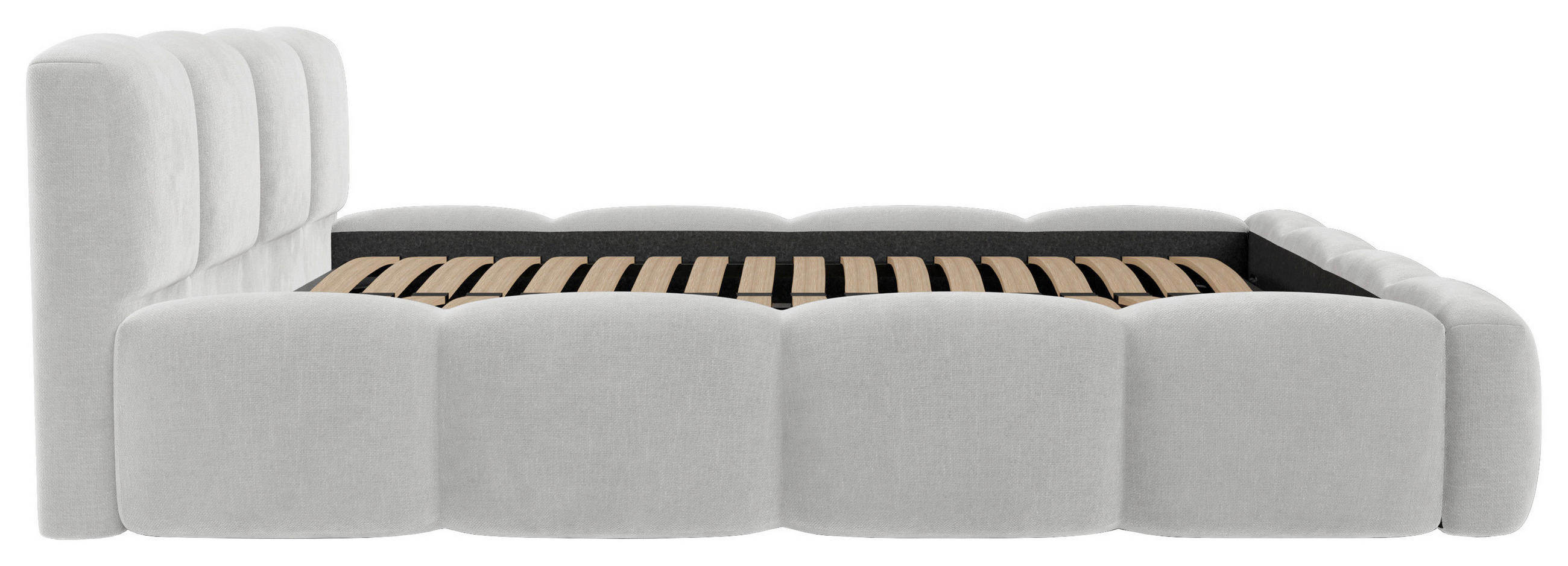 POLSTERBETT Cloudy Lattenrost, Bettkasten 180/200 cm  in Weiß  - Schwarz/Weiß, Design, Holz/Textil (180/200cm) - Boxxx