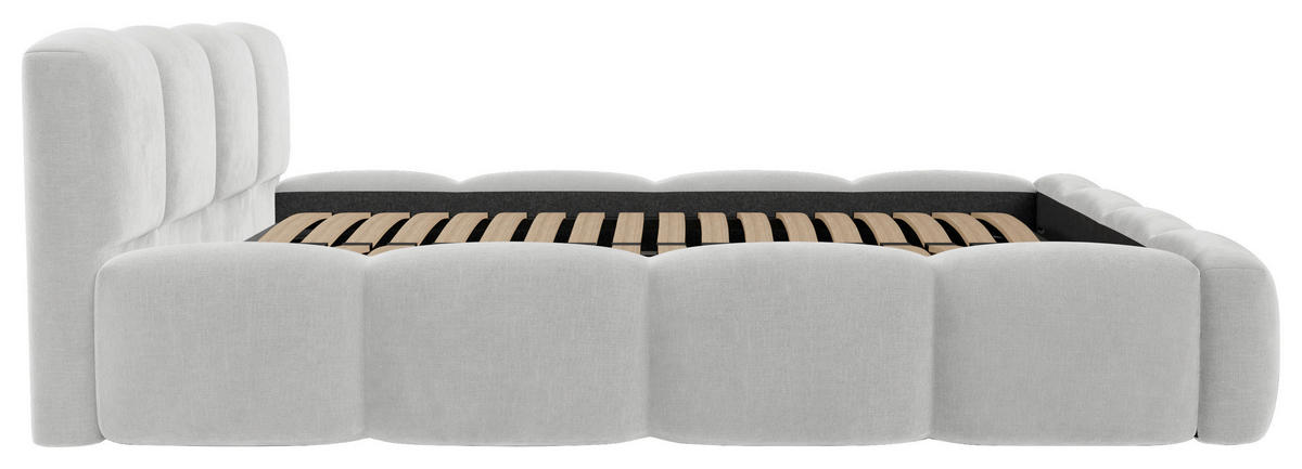 POLSTERBETT Lattenrost, Bettkasten 180/200 cm  in Weiß  - Schwarz/Weiß, Design, Holz/Textil (180/200cm) - Boxxx