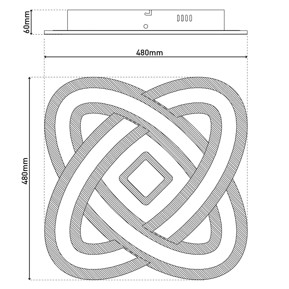 LED-DECKENLEUCHTE 48/48/6 cm   - Weiß/Grau, Design, Kunststoff/Metall (48/48/6cm) - Näve
