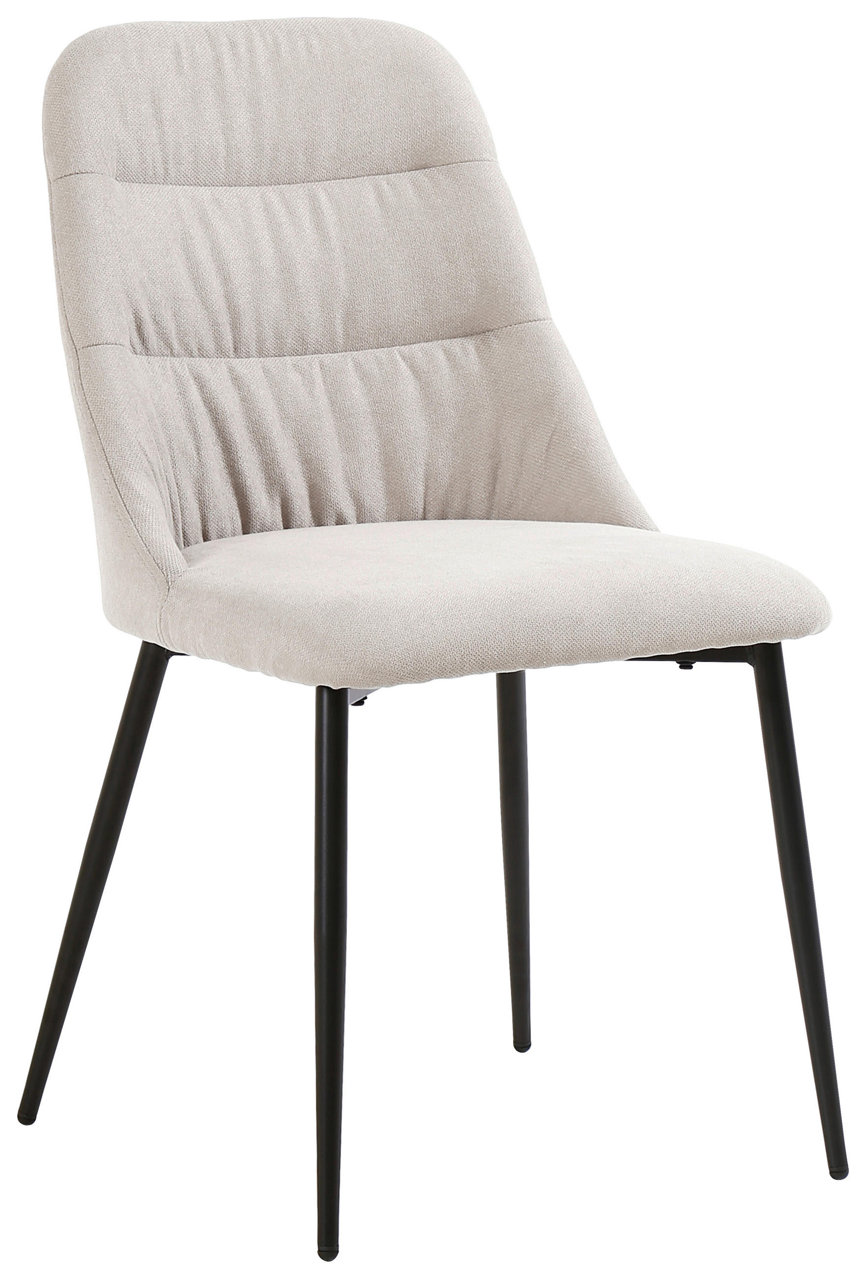 STUHL Leinenoptik Schwarz, Beige  - Beige/Schwarz, Design, Textil/Metall (46,5/86,5/58cm) - Ti'me