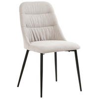 STUHL Leinenoptik Schwarz, Beige  - Beige/Schwarz, Design, Textil/Metall (46,5/86,5/58cm) - Ti'me