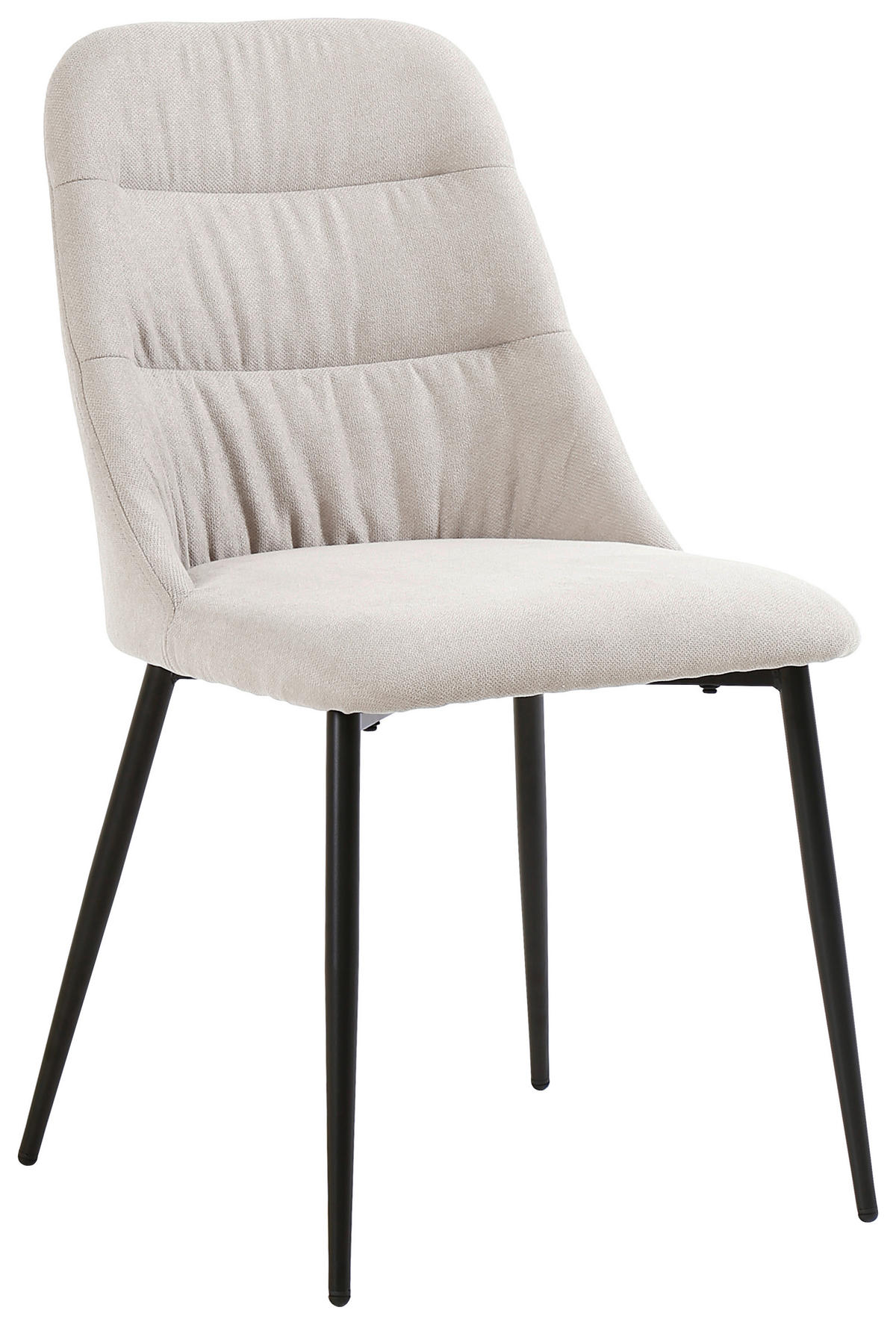 STUHL Leinenoptik Schwarz, Beige  - Beige/Schwarz, Design, Textil/Metall (46,5/86,5/58cm) - Ti'me