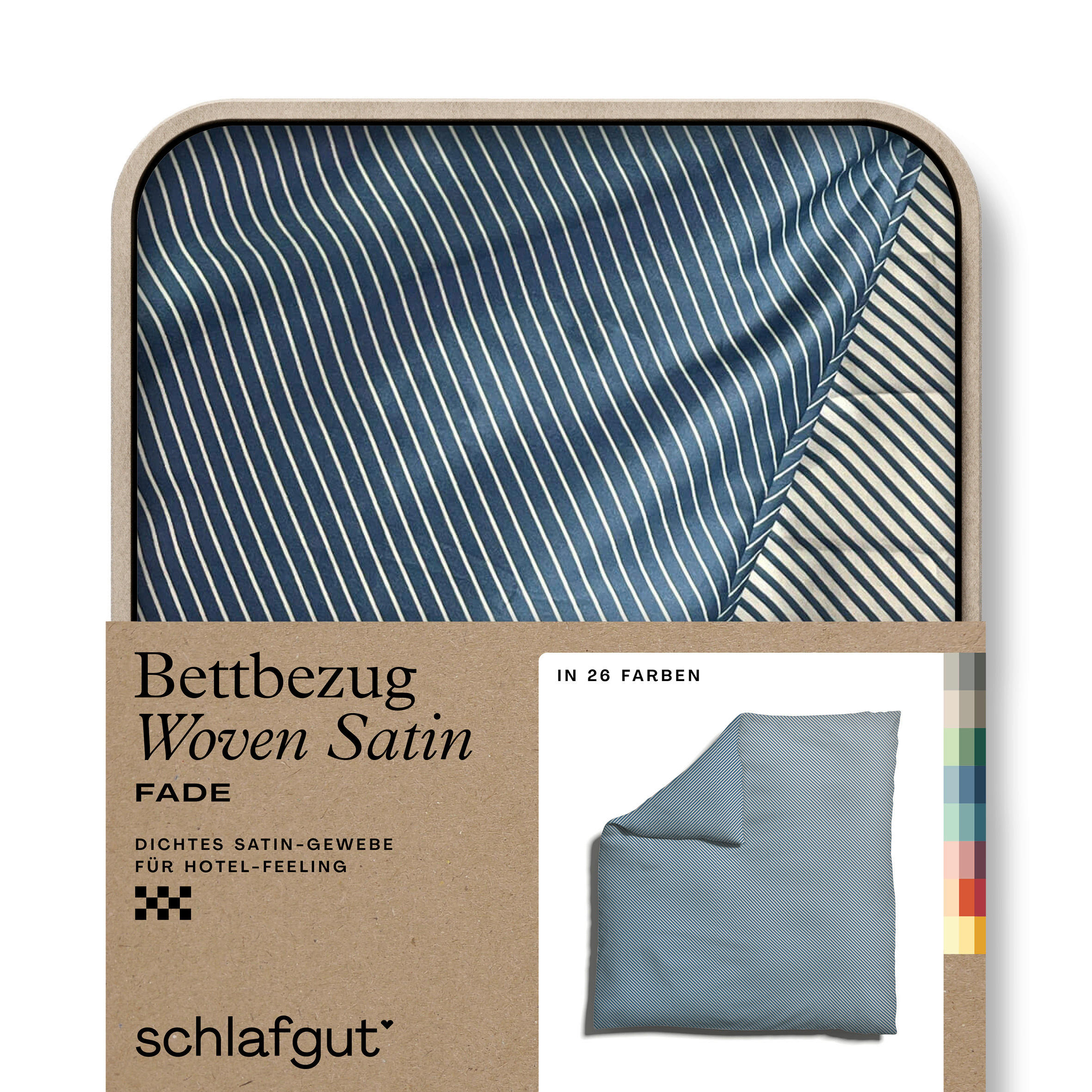 BETTDECKENBEZUG Woven Satin Fade Makosatin 240/220 cm  - Blau/Hellgrau, Basics, Textil (240/220cm) - Schlafgut