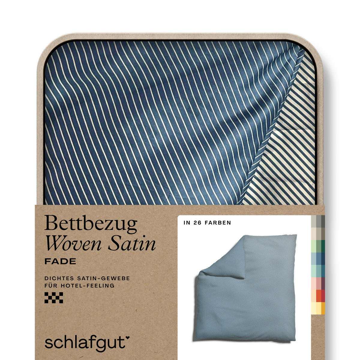 BETTDECKENBEZUG Woven Satin Fade Makosatin 240/220 cm  - Blau/Hellgrau, Basics, Textil (240/220cm) - Schlafgut