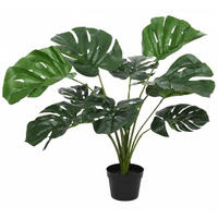 UMETNA RASTLINA        60/66 cm       - črna/zelena, Basics, kamen/kovina (60/66cm) - Ambia Home