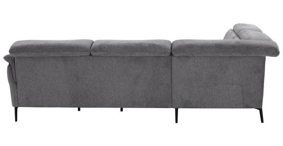 ECKSOFA in Struktur Grau 235/275 cm - Schwarz/Grau, MODERN, Textil/Metall (235/275cm) - Cantus