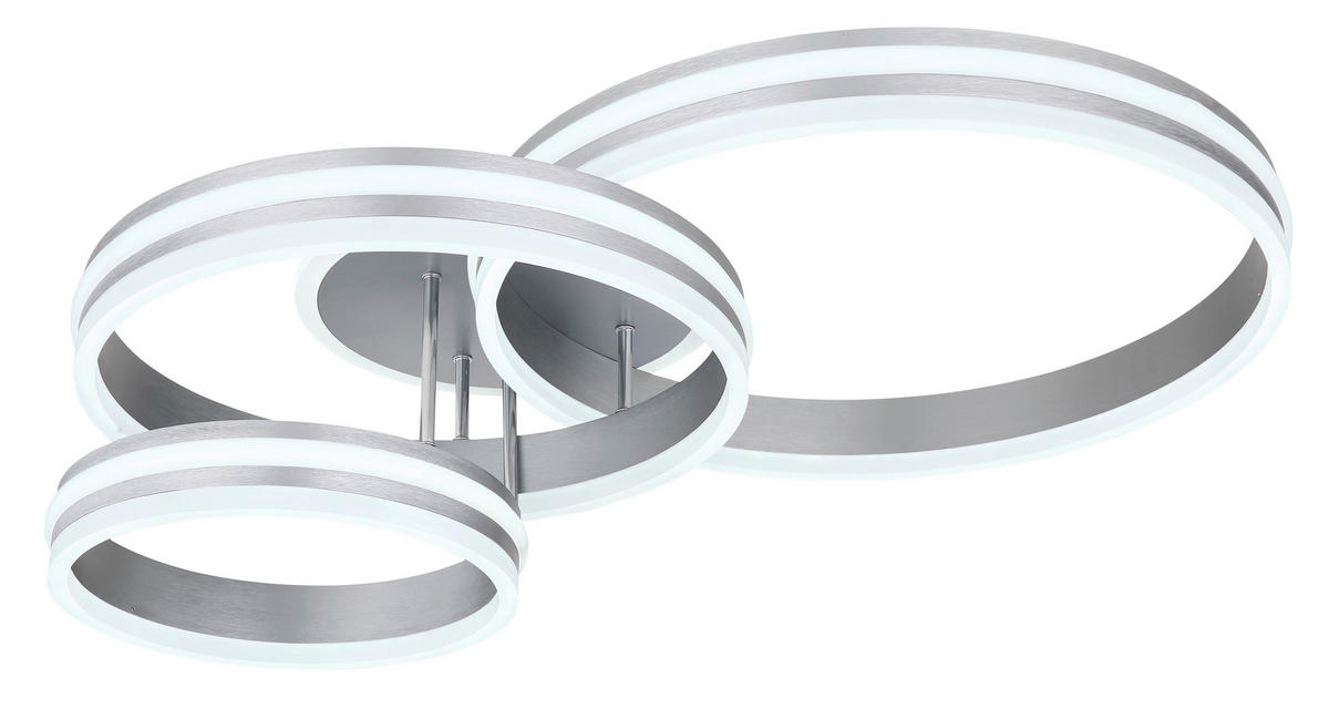 LED-DECKENLEUCHTE 80/60/20 cm   - Opal/Grau, Design, Kunststoff/Metall (80/60/20cm)