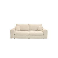 BIGSOFA Chenille Creme  - Creme/Schwarz, MODERN, Kunststoff/Textil (255/76/117cm) - Milino