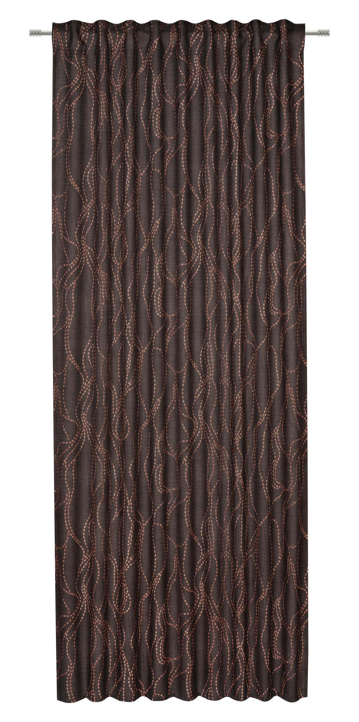 HOTOVÝ ZÁVĚS, neprůsvitné, 140/245 cm - hnědá, Konvenční, textil (140/245cm) - Esposa