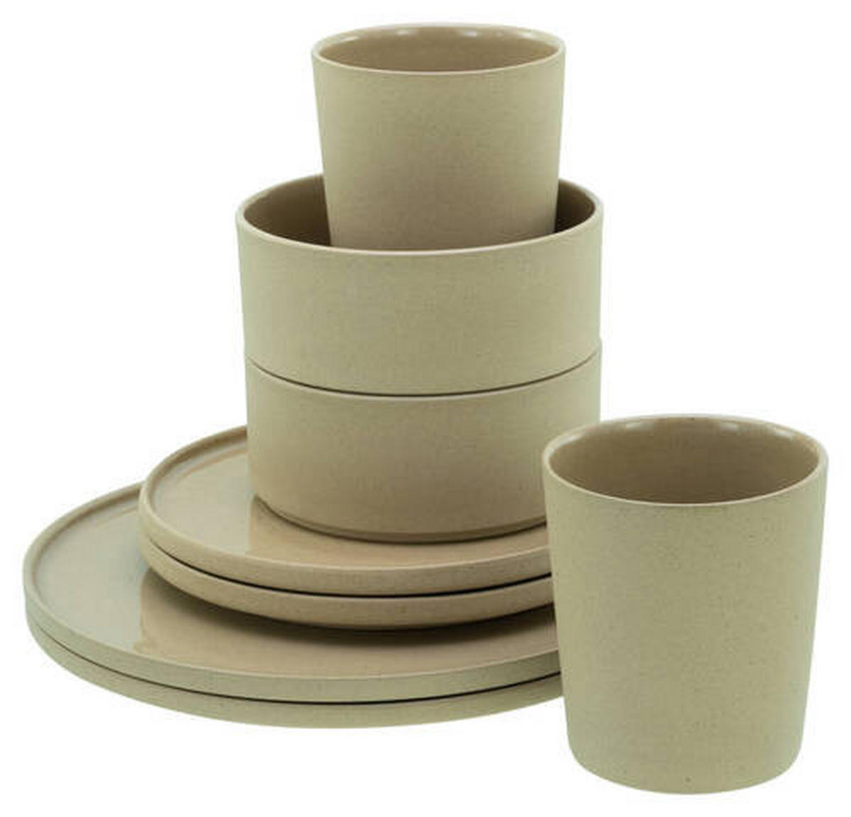 KOMBISERVICE Sandfarben 8-teilig 2 Personen  - Sandfarben, Trend, Keramik - Creatable