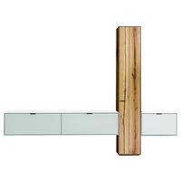 WOHNWAND  in Weiß, Eichefarben  309,3/205,5/37,1 cm  - Eichefarben/Weiß, Design, Holz/Holzwerkstoff (309,3/205,5/37,1cm) - Dieter Knoll