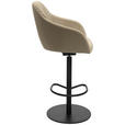 BARHOCKER in Metall, Leder Beige  - Beige/Schwarz, Design, Leder/Metall (59/109,5-120/42cm) - Johann Jakob