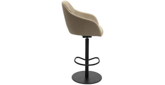 BARHOCKER in Metall, Leder Beige - Beige/Schwarz, Design, Leder/Metall (59/109,5-120/42cm) - Johann Jakob