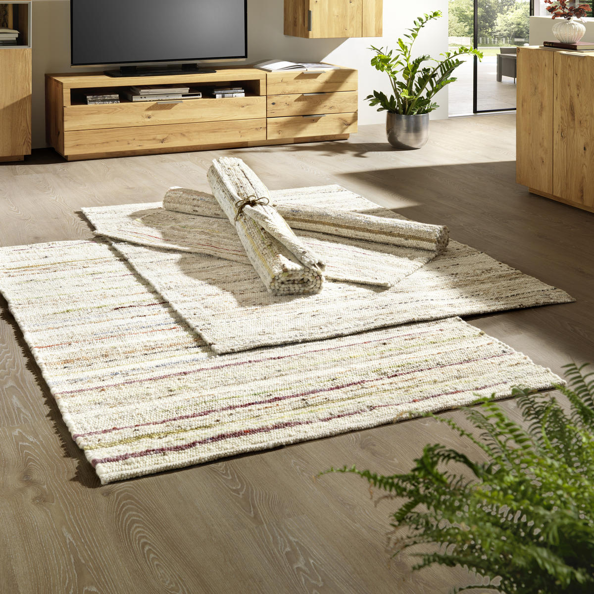 RUČNĚ TKANÝ KOBEREC, 70/130 cm, přírodní barvy - přírodní barvy, Natur, textil (70/130cm) - Linea Natura