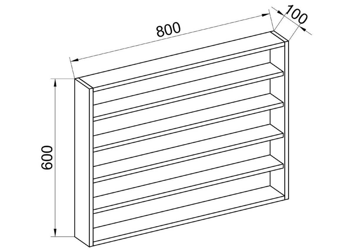 WANDREGAL 80/60/10 cm  - Buchefarben, Design, Holzwerkstoff (80/60/10cm) - MID.YOU