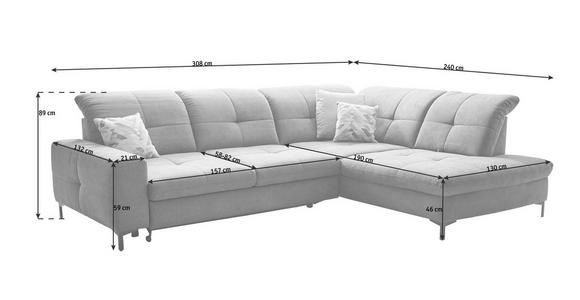 ECKSOFA in Chenille Dunkelbraun 310/240 cm - Dunkelbraun/Schwarz, Design, Textil/Metall (310/240cm) - Xora