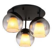 DECKENLEUCHTE  41/28,5 cm    - Klar/Schwarz, Basics, Glas/Metall (41/28,5cm) - Globo