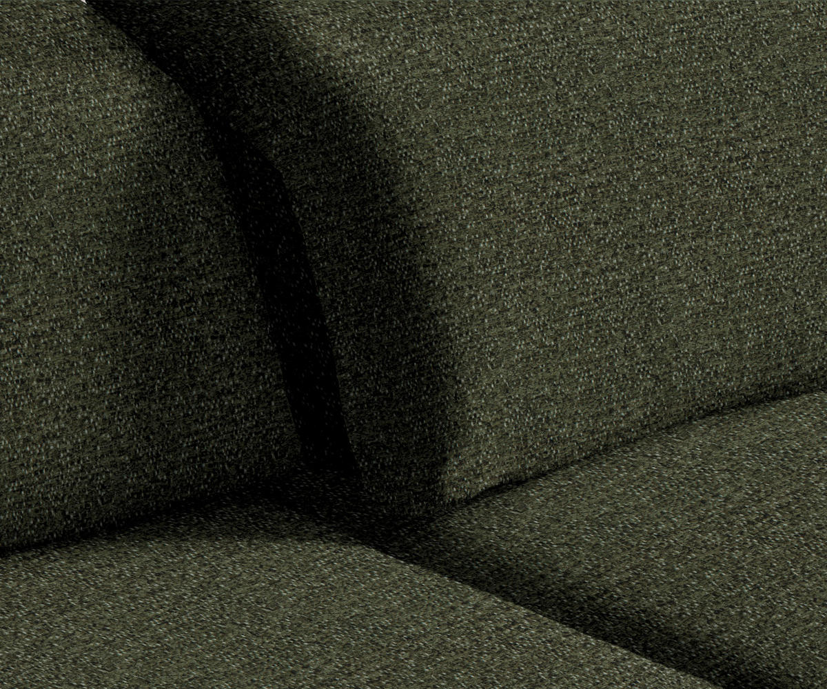 ECKSOFA in Webstoff Olivgrün  - Schwarz/Olivgrün, Design, Textil/Metall (289/180cm) - Stylife