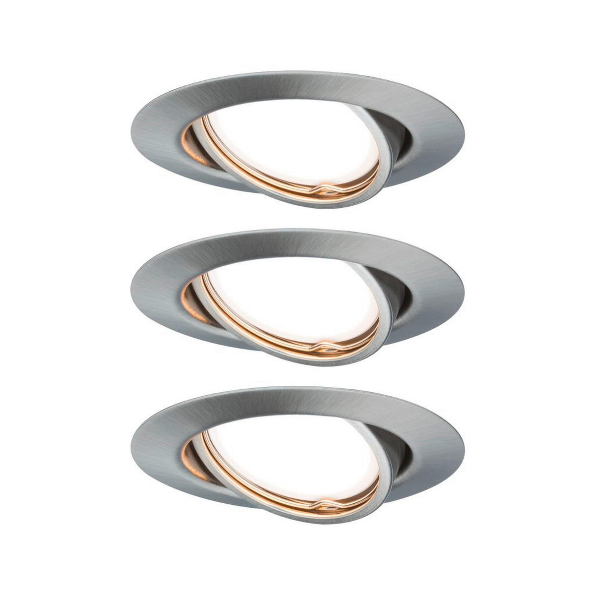 LED-EINBAUSPOT SET 9 cm  - Alufarben, Basics, Metall (9cm) - Paulmann