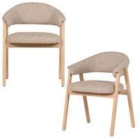 ARMLEHNSTUHL-SET 2 Stück  Webstoff  Naturfarben  - Naturfarben, MODERN, Holz/Textil (60/77/60cm) - Livetastic