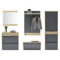 GARDEROBE 5-teilig  in 290/200/32 cm  - Eichefarben/Grau, Design, Holz/Holzwerkstoff (290/200/32cm) - Dieter Knoll