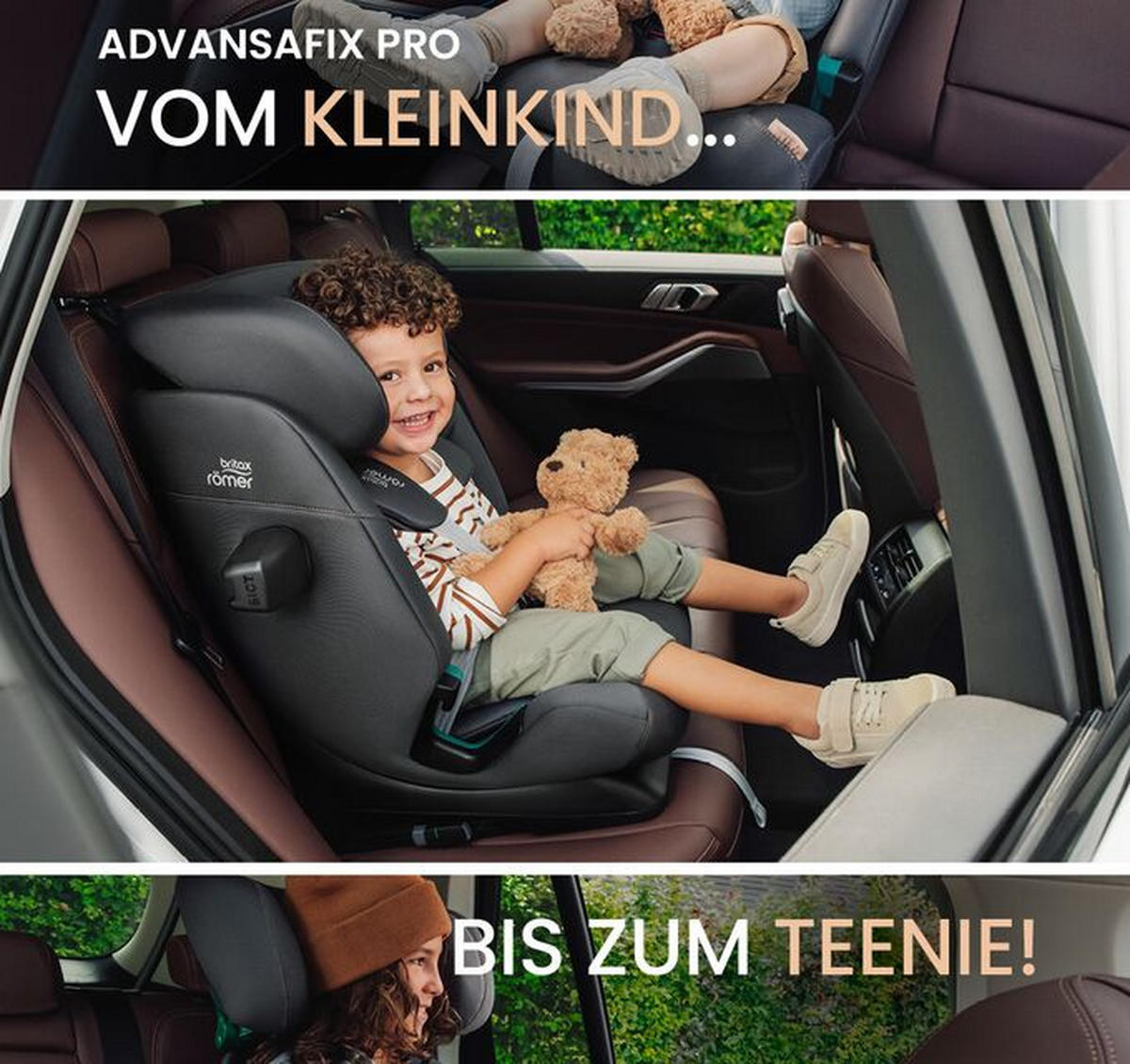 KINDERAUTOSITZ Advansafix Pro  - Greige/Hellgrau, Basics, Kunststoff/Textil (44/60/48cm) - Britax Römer