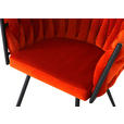ARMLEHNSTUHL in Aluminium Velours - Schwarz/Orange, LIFESTYLE, Textil/Metall (60/78/55cm) - Landscape