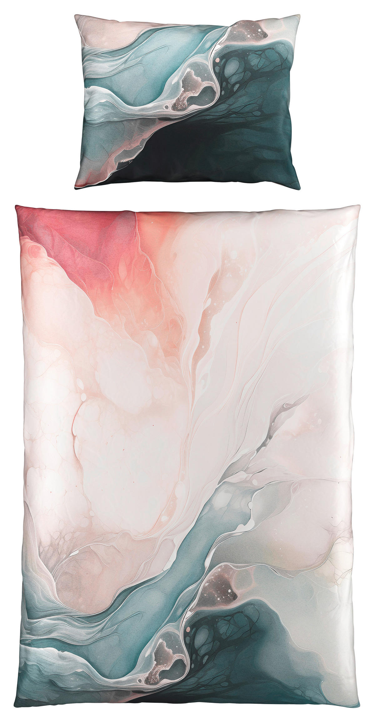 OBOJSTRANNÁ POSTEĽNÁ BIELIZEŇ, satén, sivá, ružová, 140/200 cm - sivá/ružová, Design, textil (140/200cm) - Novel