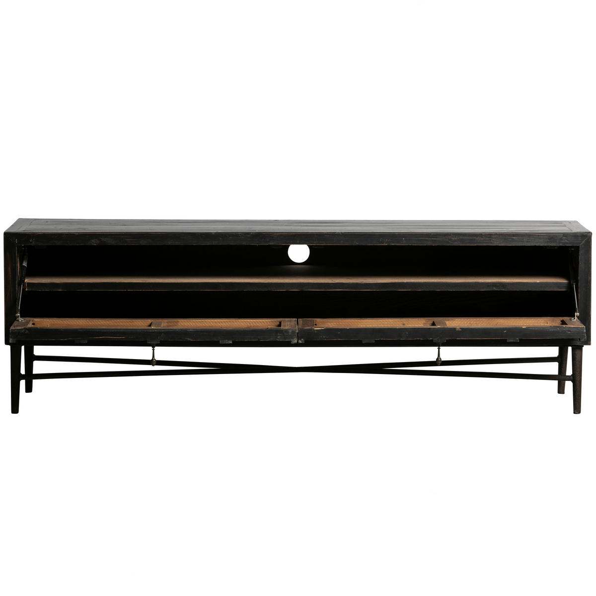 LOWBOARD 160/50/45 cm  - Schwarz, Design, Holz/Metall (160/50/45cm) - Livetastic