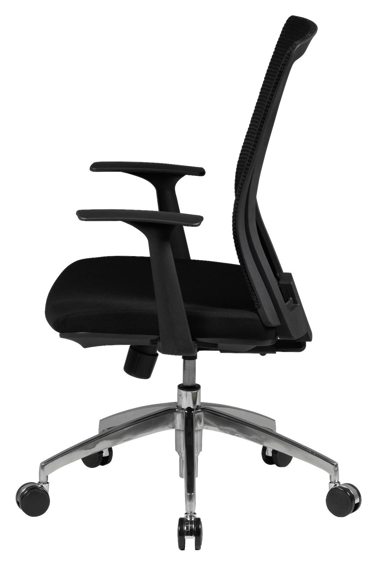 STOLICA OKRETNA  crna  tekstil  - crna/boje aluminija, Moderno, tekstil/metal (63/97/63cm) - MID.YOU