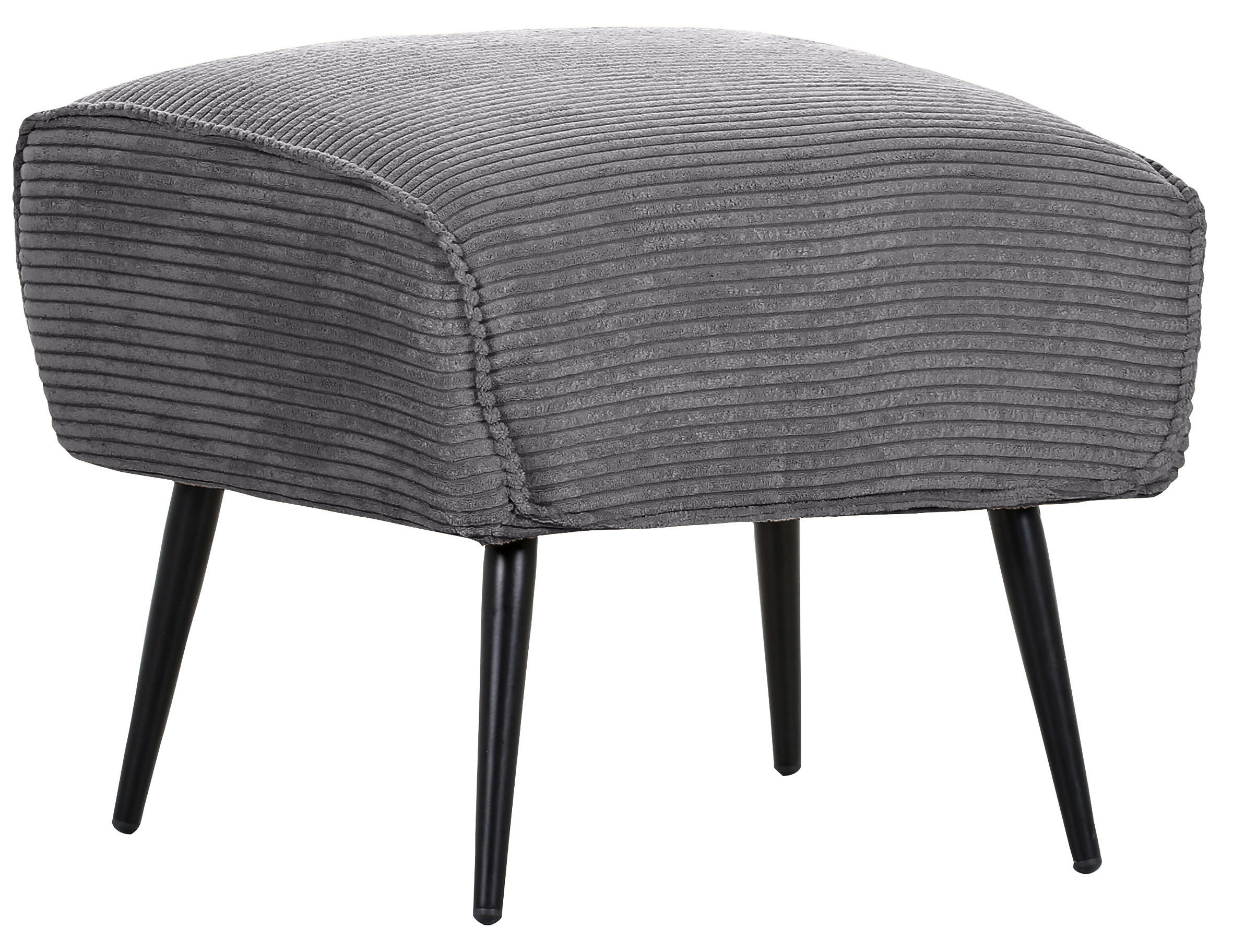 HOCKER in Textil Dunkelgrau  - Dunkelgrau/Schwarz, Design, Textil/Metall (60/49/53cm) - Landscape