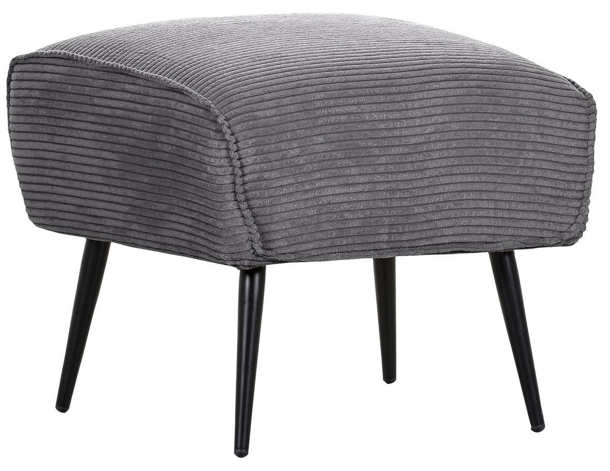 HOCKER in Textil Dunkelgrau  - Dunkelgrau/Schwarz, Design, Textil/Metall (60/49/53cm) - Landscape