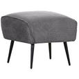 HOCKER Cord Dunkelgrau  - Dunkelgrau/Schwarz, Design, Textil/Metall (60/49/53cm) - Landscape
