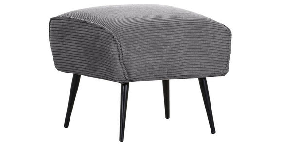 HOCKER Cord Dunkelgrau  - Dunkelgrau/Schwarz, Design, Textil/Metall (60/49/53cm) - Landscape