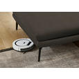 ECKSOFA in Echtleder Graubraun  180/310 cm  - Graubraun/Schwarz, Design, Leder/Metall (180/310cm) - Dieter Knoll