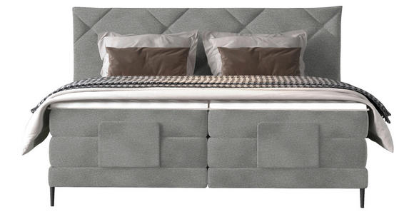 BOXSPRINGBETT 180/200 cm  in Grau  - Schwarz/Grau, KONVENTIONELL, Textil/Metall (180/200cm) - Esposa