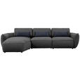 ECKSOFA  in Chenille Anthrazit  190/340 cm  - Anthrazit/Schwarz, Design, Kunststoff/Textil (190/340cm) - Belluti