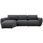 ECKSOFA  in Chenille Anthrazit  190/340 cm  - Anthrazit/Schwarz, Design, Kunststoff/Textil (190/340cm) - Belluti