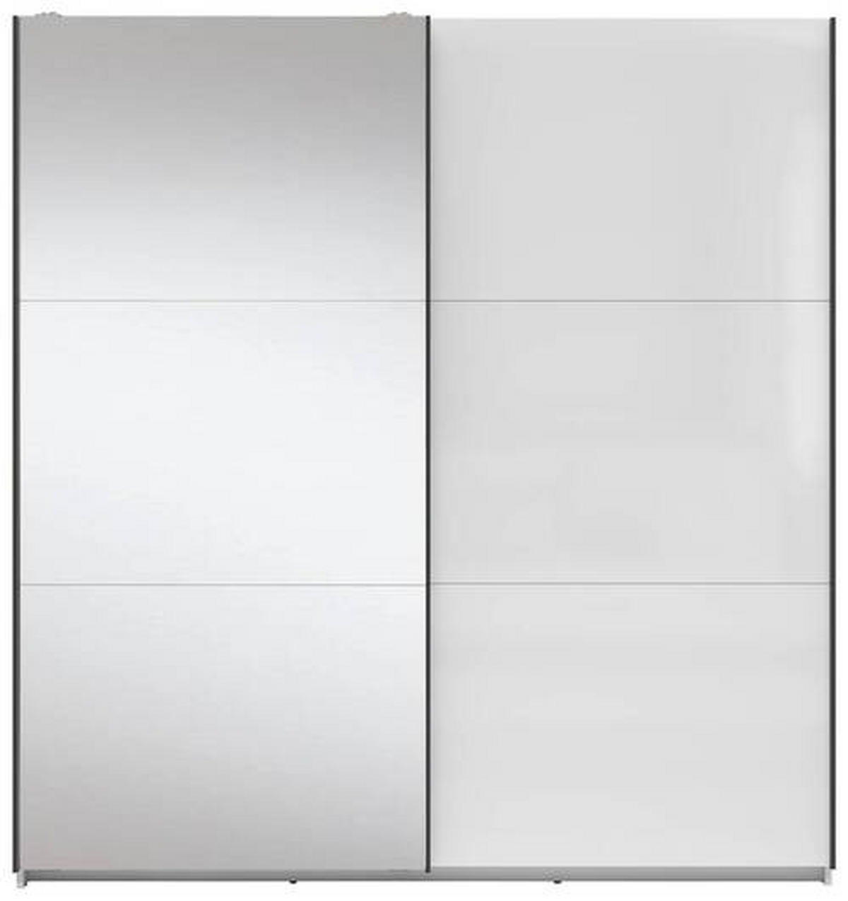 OMARA Z DRSNIMI VRATI, prozorno, bela, visoki sijaj  - bela/visoki sijaj, Moderno, kovina/steklo (183/195,5/60cm) - MID.YOU