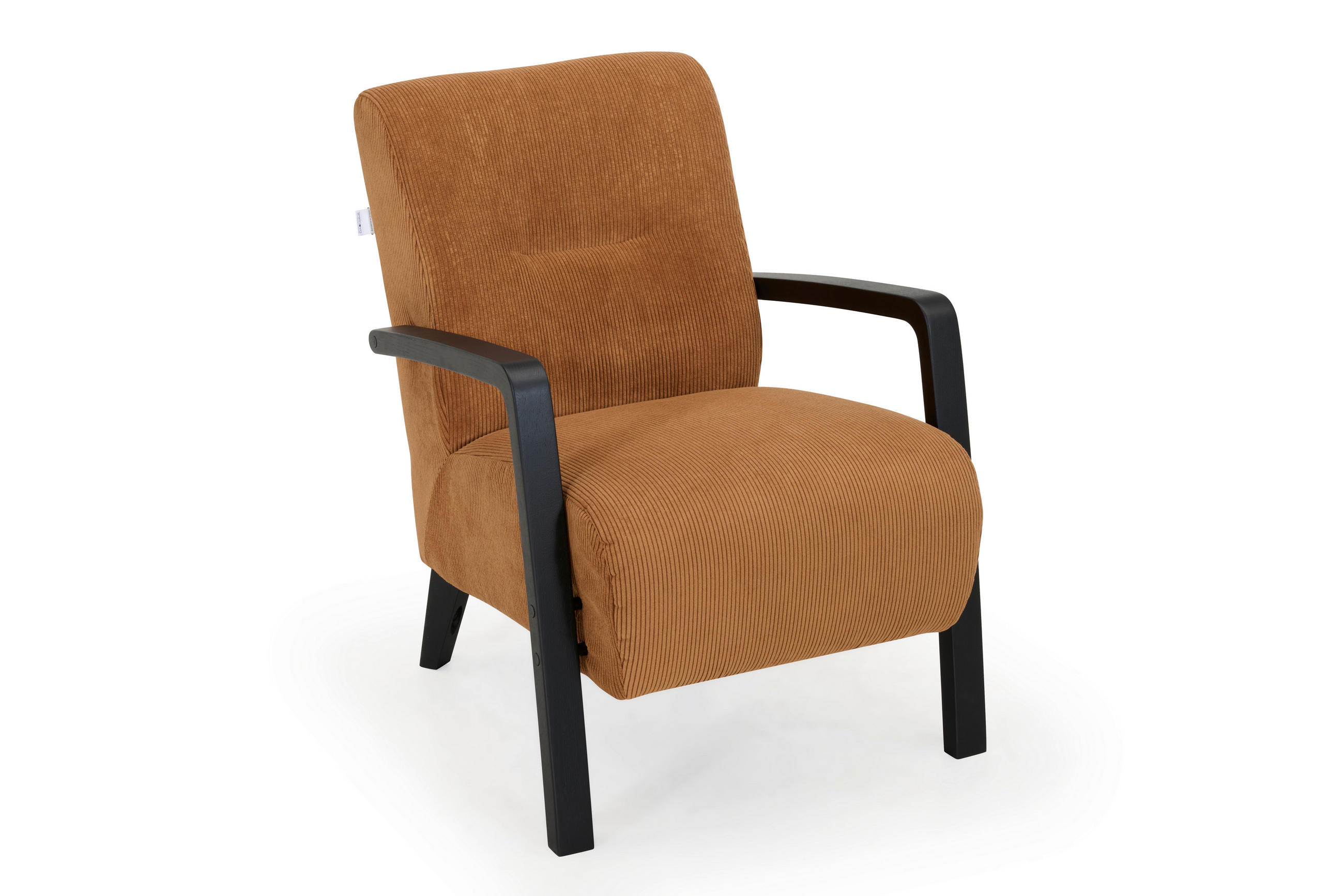 SESSEL in Mikrofaser Cognac  - Cognac/Schwarz, Design, Holz/Textil (64/81/83cm) - Welnova