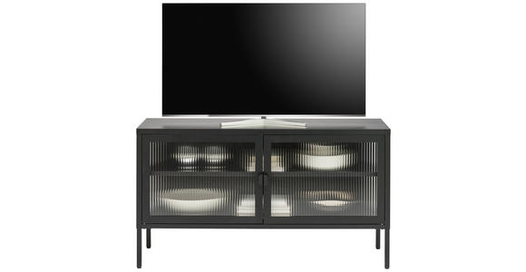 LOWBOARD  115/64/35 cm  Beimöbel erhältlich, stehend  - Schwarz, Trend, Glas/Metall (115/64/35cm) - Xora