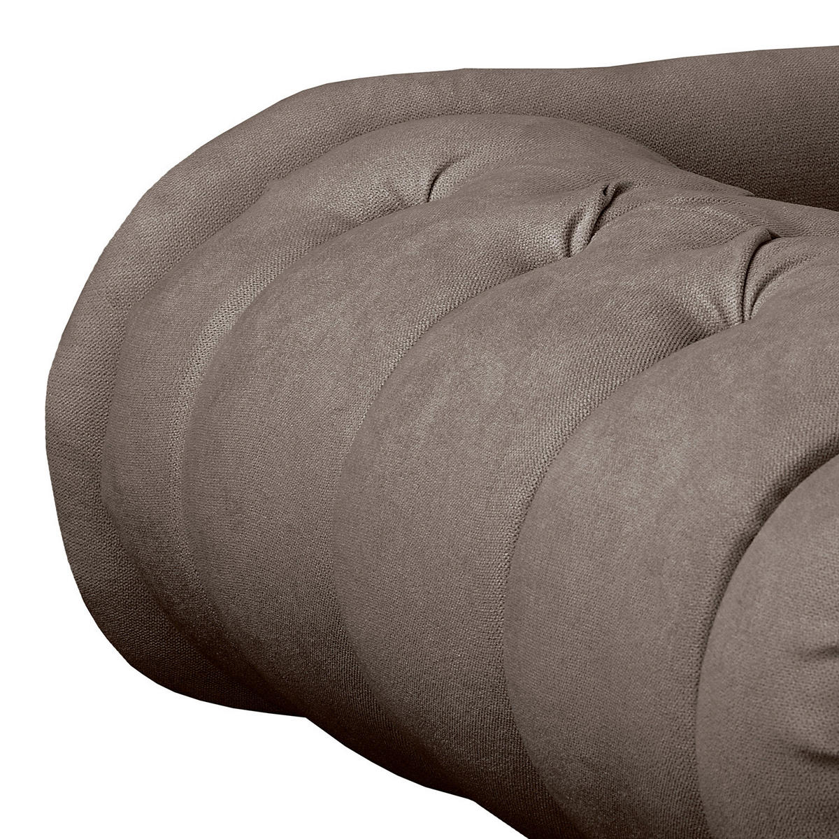 RÉCAMIERE Mikrofaser Graubraun  - Graubraun/Braun, Design, Holz/Textil (185/93/75cm) - Livetastic