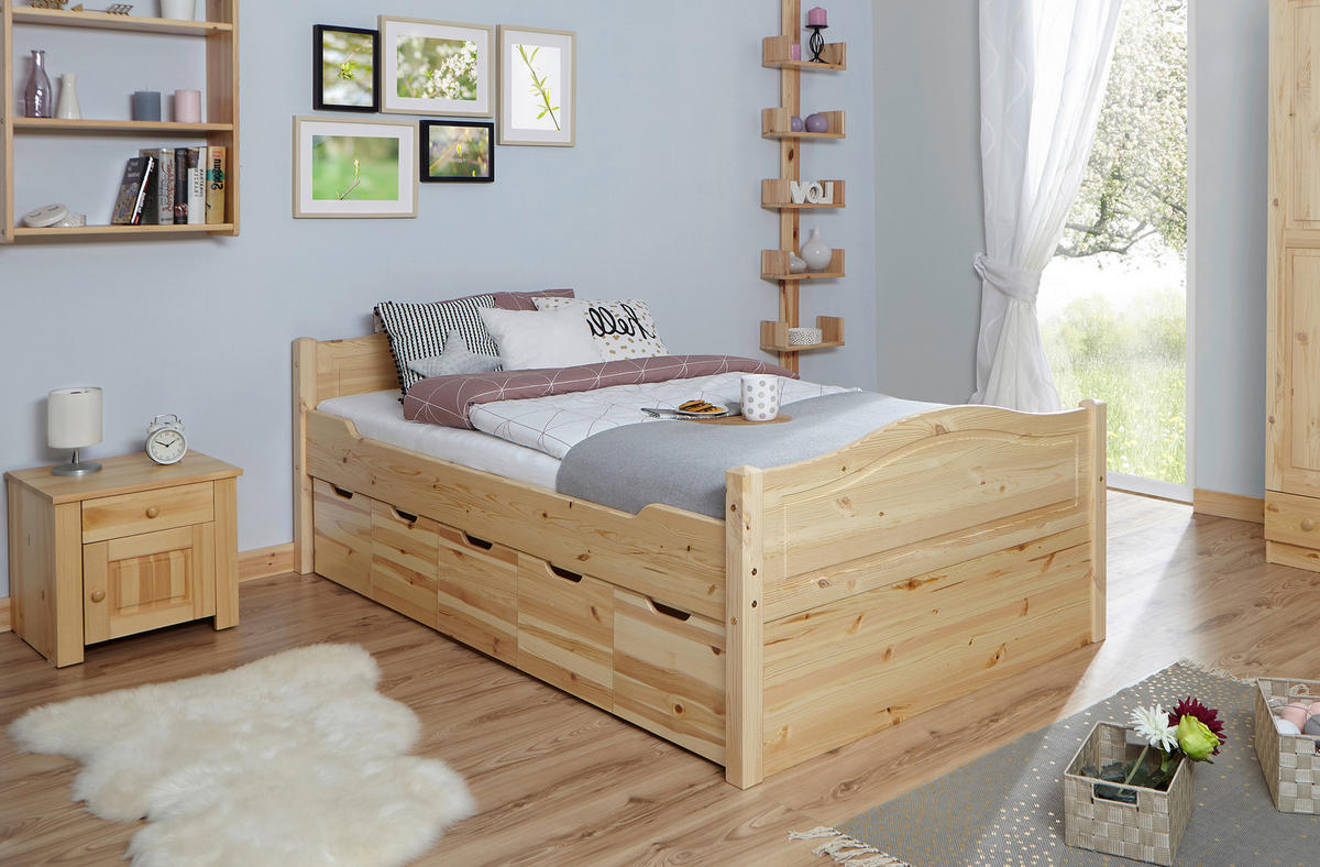 STAURAUMBETT 120/200 cm  Naturfarben   - Naturfarben, Modern, Holz (120/200cm) - MID.YOU