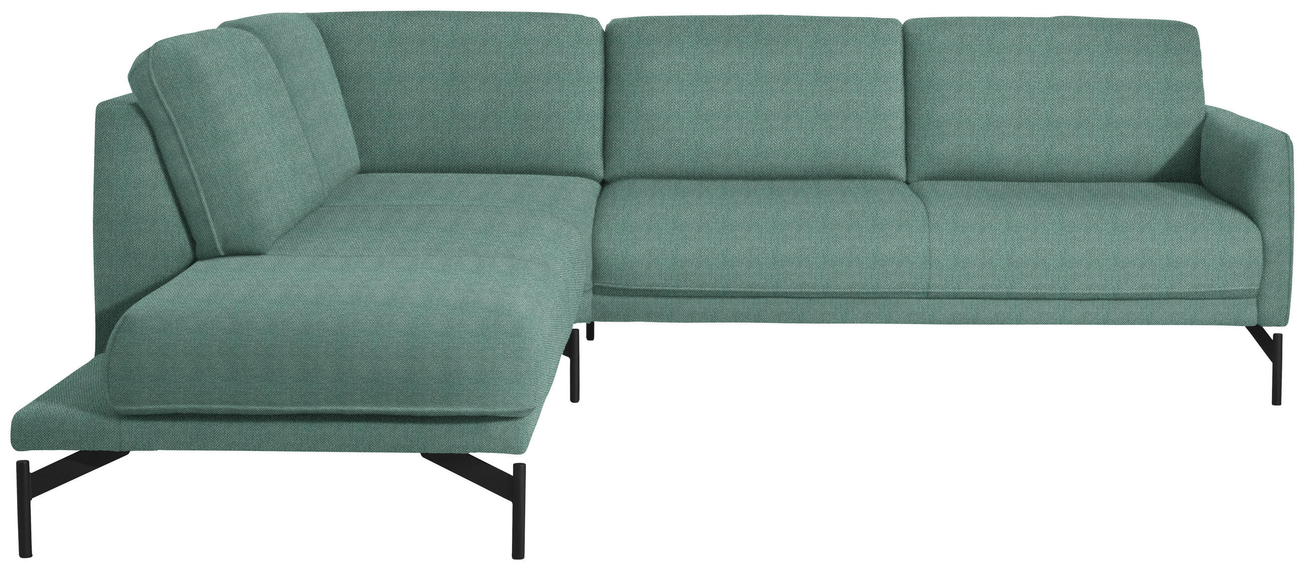 ECKSOFA in Flachgewebe Türkis  - Türkis/Anthrazit, Design, Textil/Metall (230/254cm) - Johann Jakob
