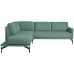 ECKSOFA in Flachgewebe Türkis  - Türkis/Anthrazit, Design, Textil/Metall (230/254cm) - Ambiente