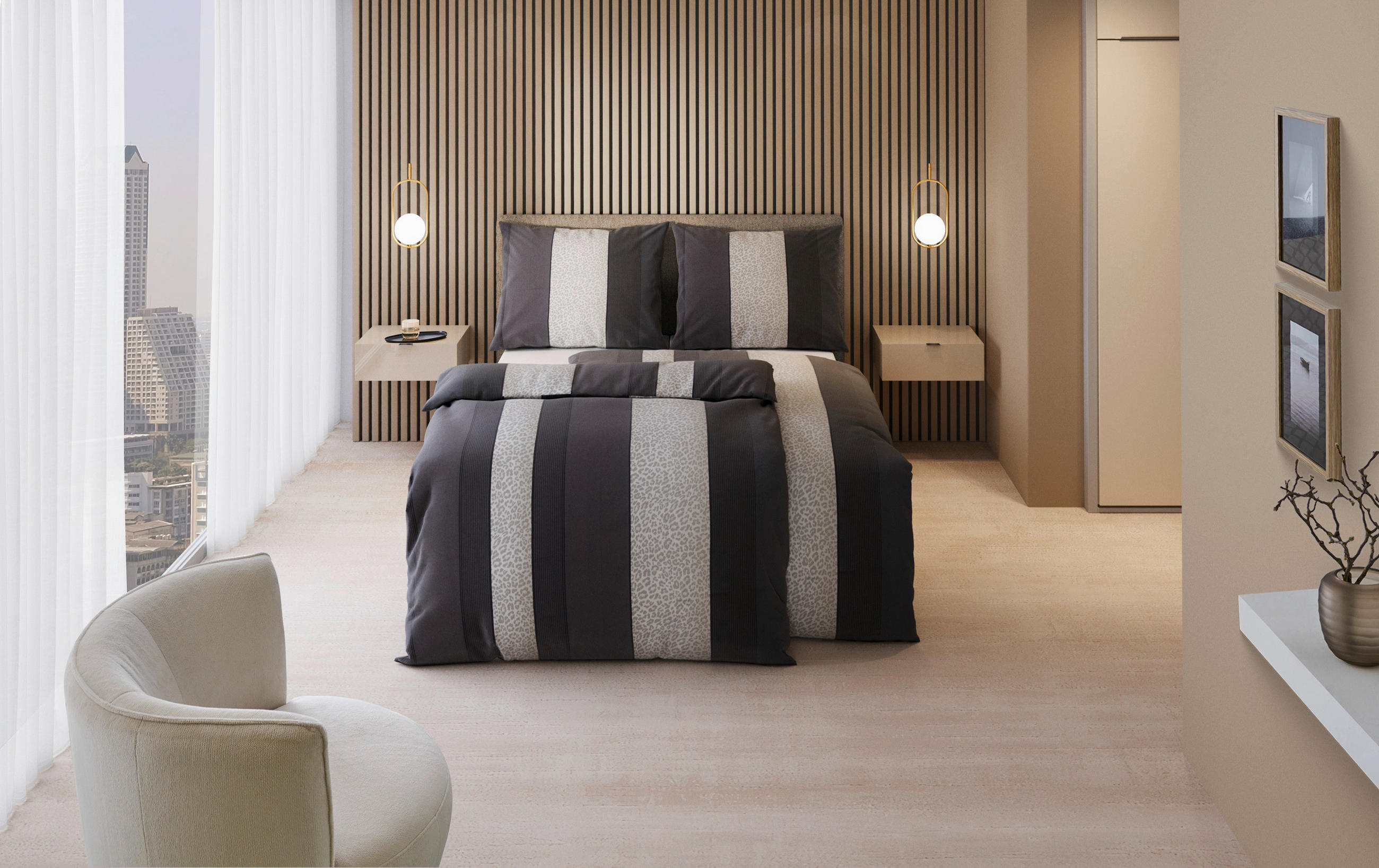 POVLEČENÍ, satén, antracitová, 140/220 cm - antracitová, textil (140/220cm) - Dieter Knoll