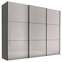 SCHWEBETÜRENSCHRANK 249/222/68 cm 3-türig Anthrazit, Schwarz, Hellgrau  - Anthrazit/Hellgrau, MODERN, Holzwerkstoff/Metall (249/222/68cm) - Moderano